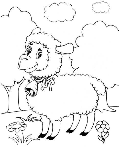 Раскраски домашние животные овца (65 фото)