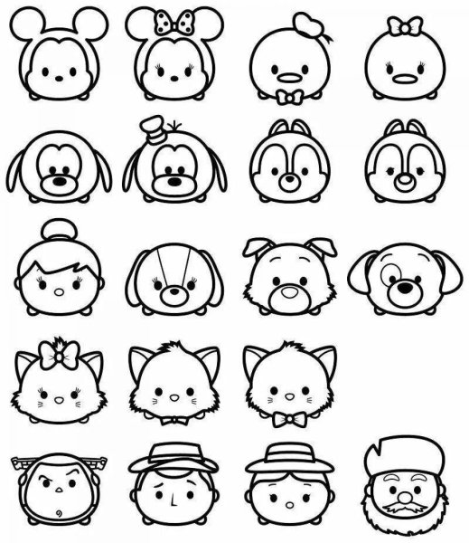 Disney Tsum Tsum раскраска