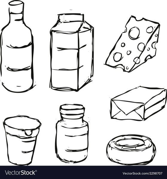 Рисование молочные продукты