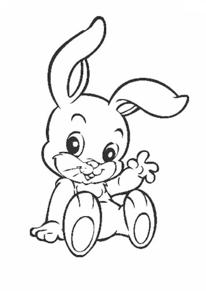 Заяц раскраска для детей 4-5 лет