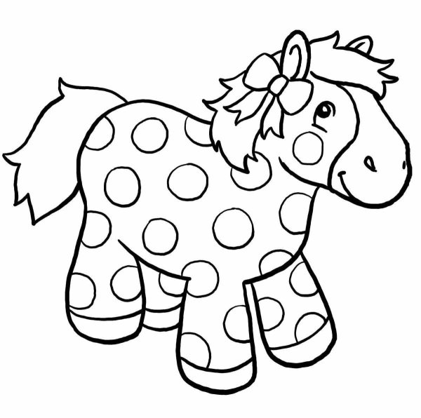 Лошадка раскраска для детей 2-3 лет