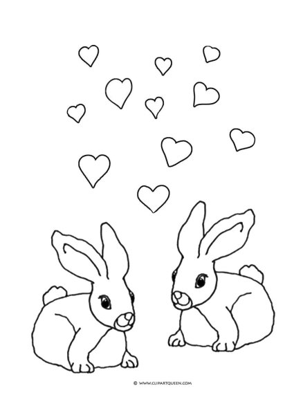 Раскраски зайчик с сердцем (55 фото)