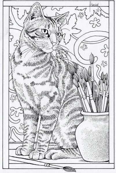Кошки. Раскраска