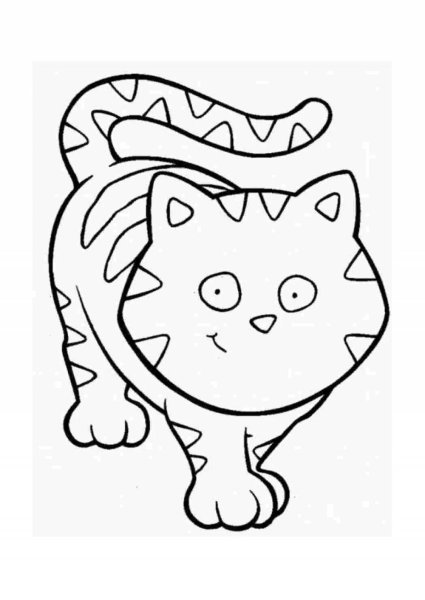 Кот раскраска для детей