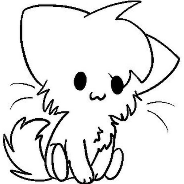 Раскраска Чиби котики
