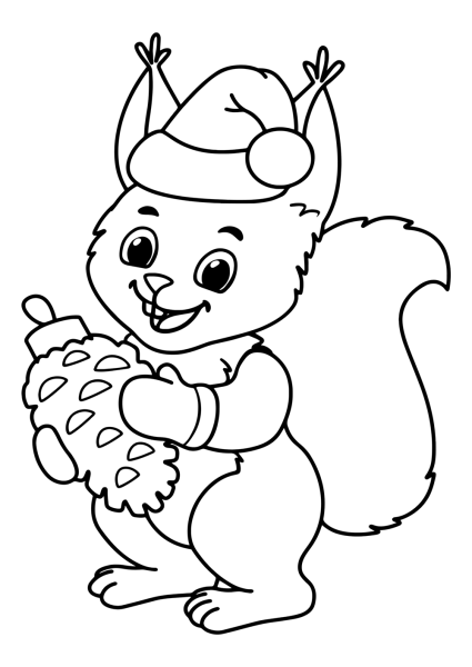 Новогодний Зайка раскраска