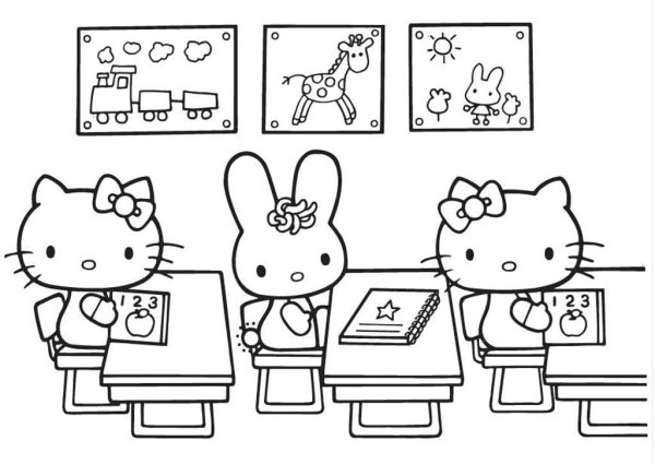 Hello Kitty Зайка раскраска