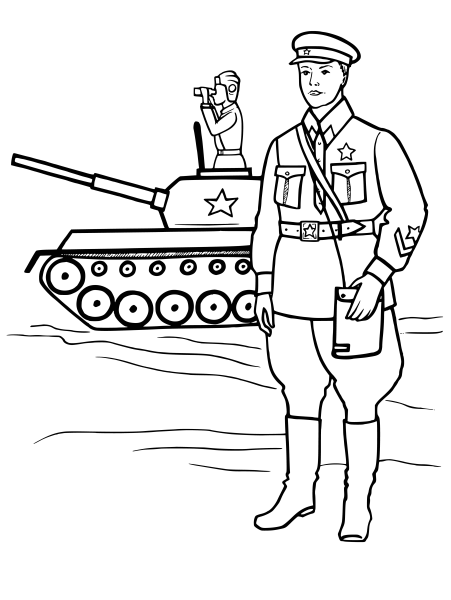 Солдат картинка раскраска