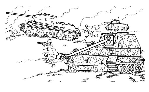 Раскраска танк т 34