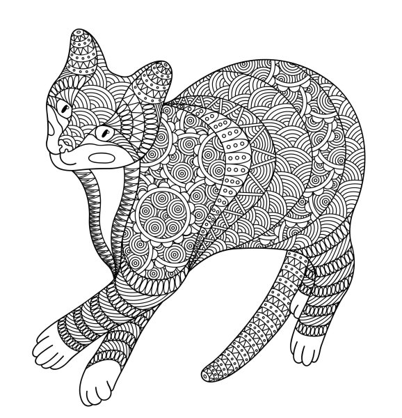 Раскраски антистресс кошки