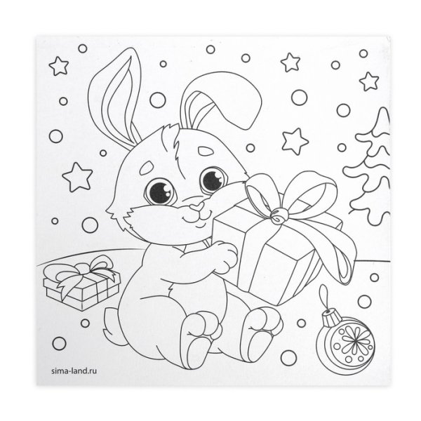 Новогодний Зайка раскраска