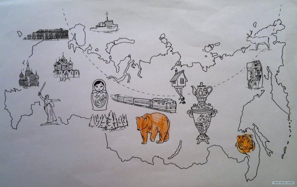 Карта России рисунок для детей