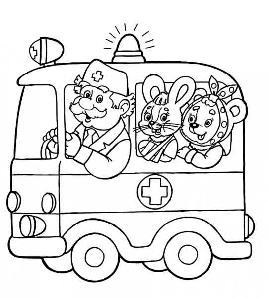 Раскраска скорая