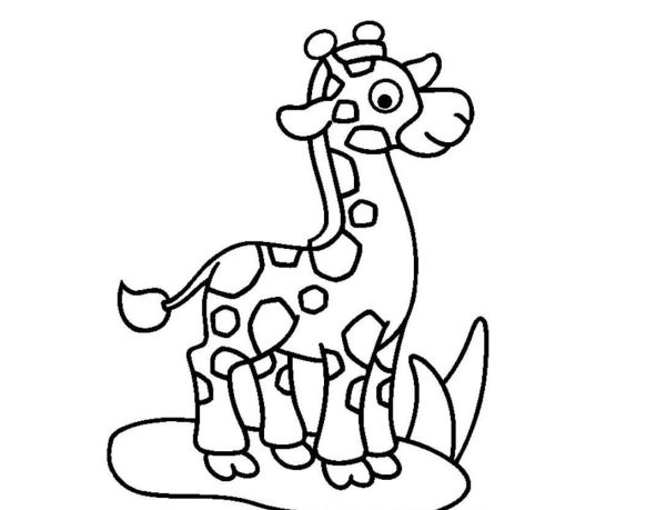Жирафик раскраска для детей 3-4 лет