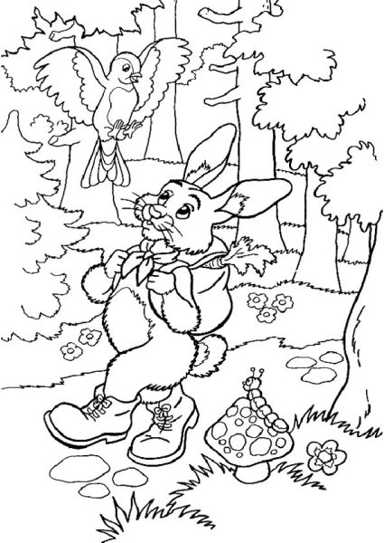 Раскраски сказка про храброго зайца (55 фото)