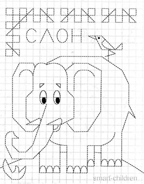 Рисунки по клеточкам обводить