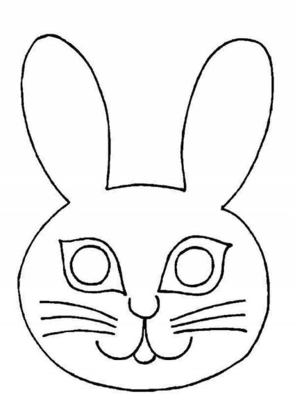 Rabbit face раскраска для детей