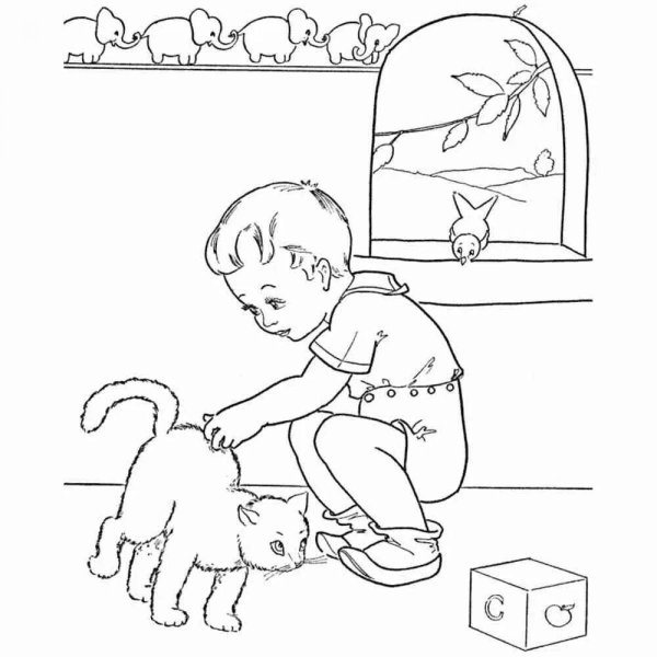 Котенок. Раскраска