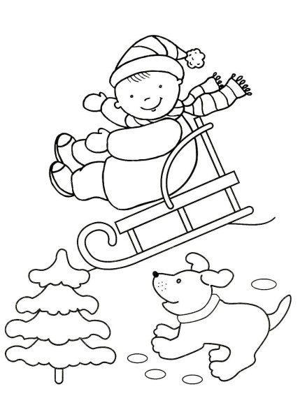 Мальчик на лыжах - Для мальчиков - Раскраски антистресс