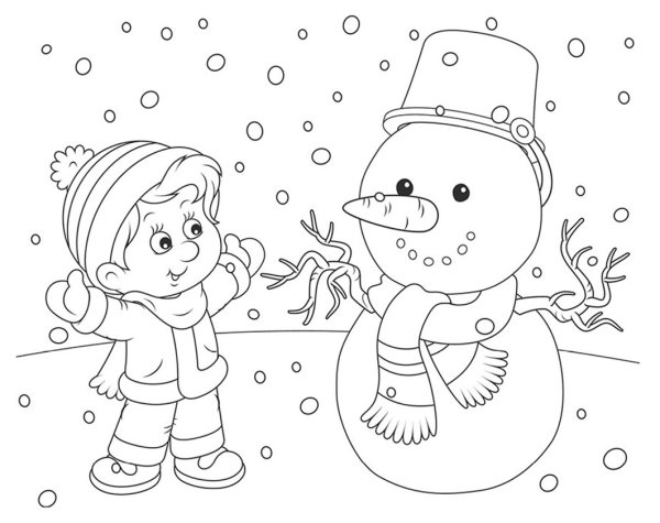 Зимние забавы рисунок раскраска (43 фото) » рисунки для срисовки на webmaster-korolev.ru