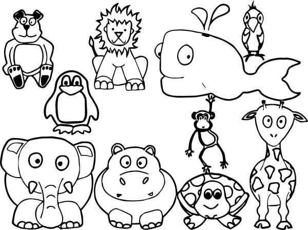 Animals раскраска