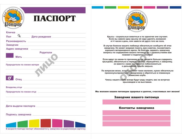 Паспорт для крысы