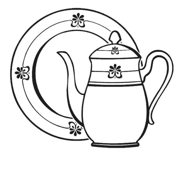 Чайник раскраска