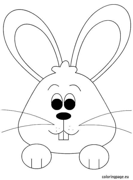 Rabbit face раскраска для детей
