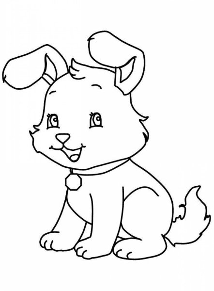 Кошечка с бантиком раскраска