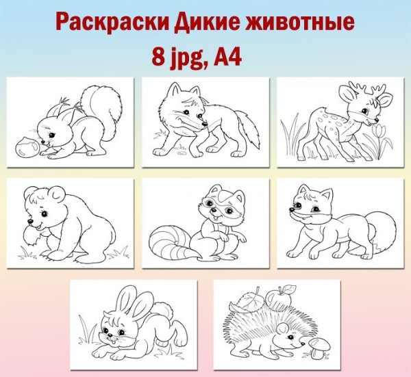 Дикие и домашние животные раскраска