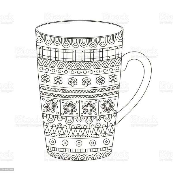 Кружка с орнаментом раскраска