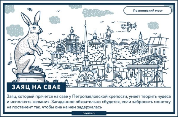 Раскраска заяц у Петропавловской крепости