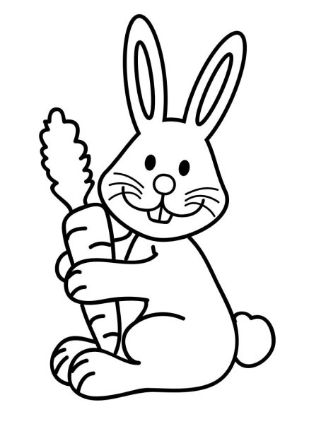 Раскраска заяц для детей 3-4 лет