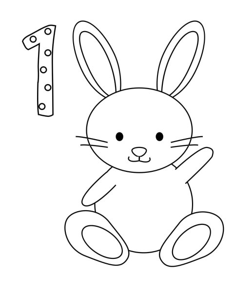 Заяц раскраска для детей 4-5 лет