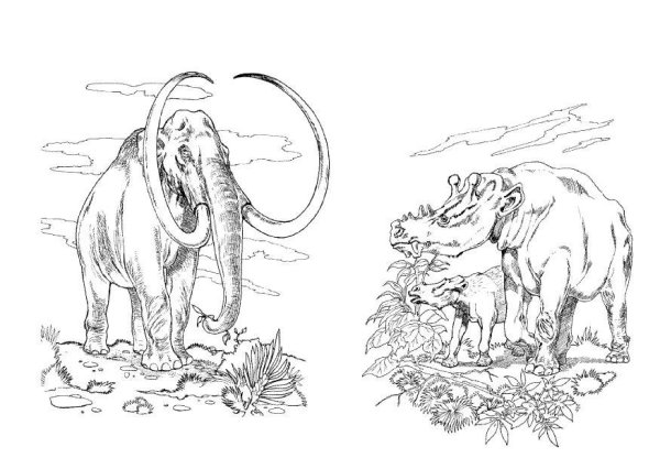 Раскраска доисторические животные