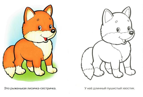 Лиса раскраска для детей