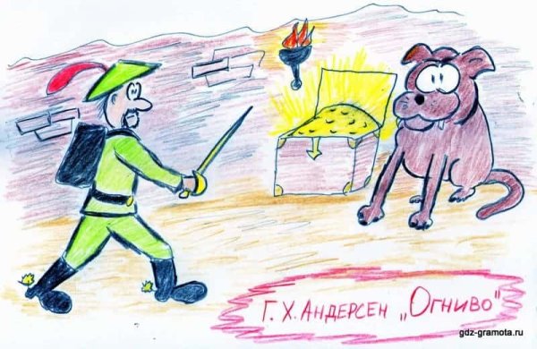 Огниво Андерсен рисунок
