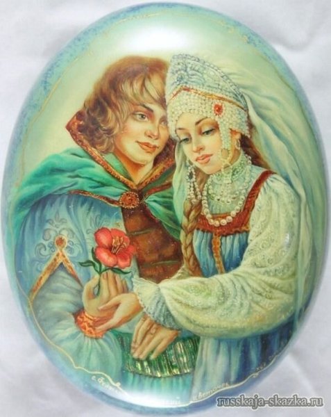 Федоскинская миниатюра Аленький цветочек