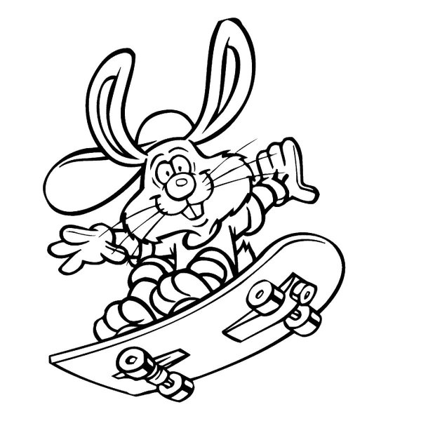 Раскраски заяц на скейте (58 фото)