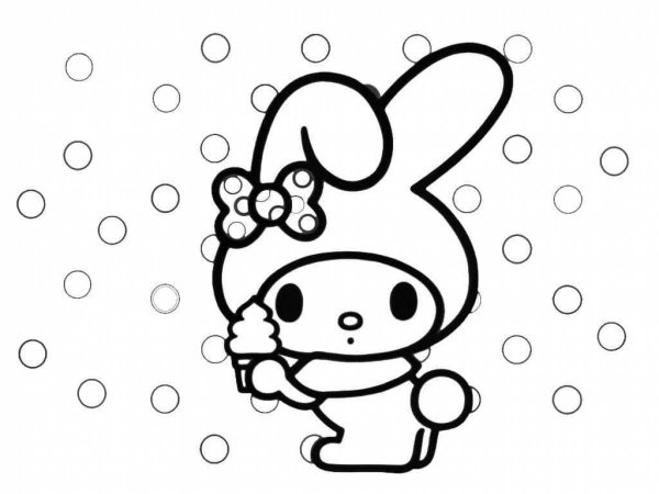 Hello Kitty раскраска Kuromi