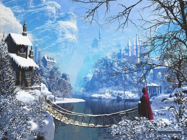 Зимний пейзаж фэнтези