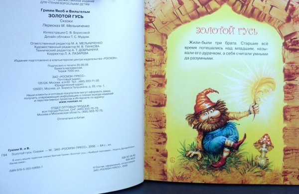 Сказки братьев Гримм золотой Гусь книга