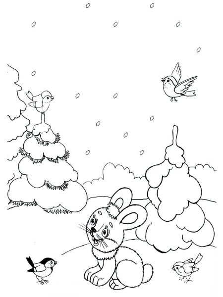 Рисунок детский лес зимний (47 фото) » рисунки для срисовки на aikimaster.ru