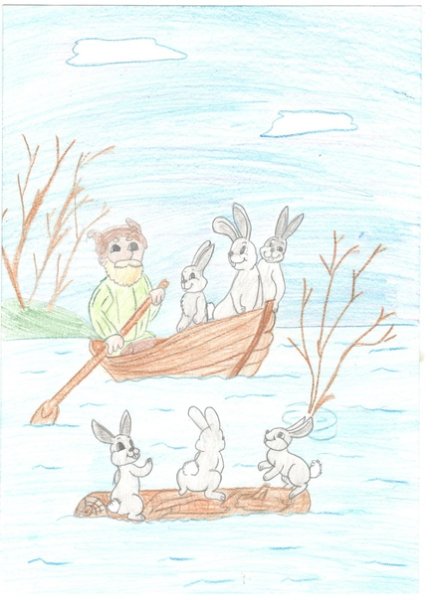 Рисунок Некрасова дед Мазай и зайцы