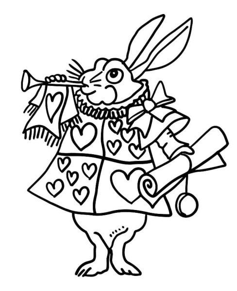 Заяц из сказки Алиса в стране чудес рисунок