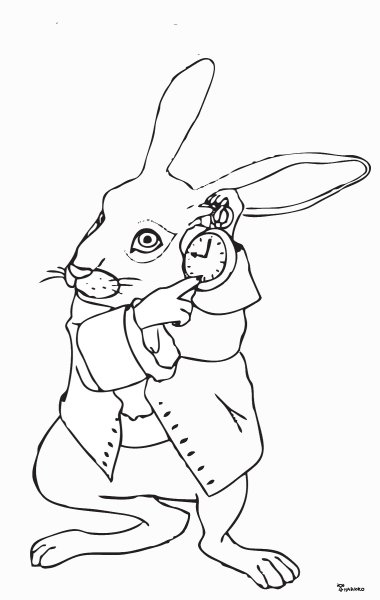Кролик из Алисы в стране чудес рисунок карандашом