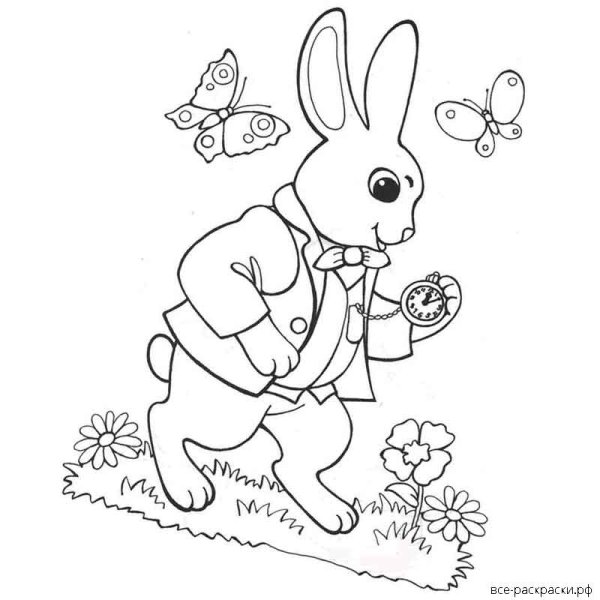 Раскраска Мартовский кролик