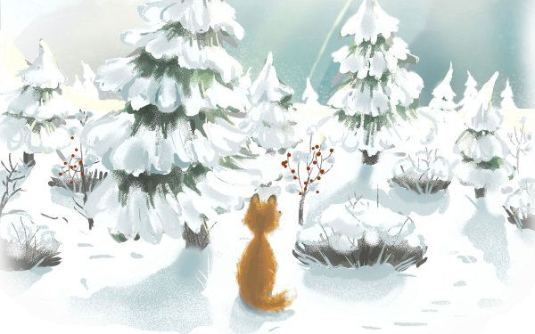 Зимний лес рисунок