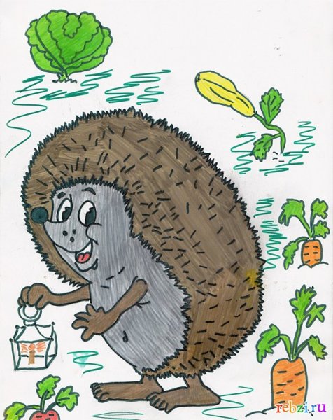 Ежик детский рисунок