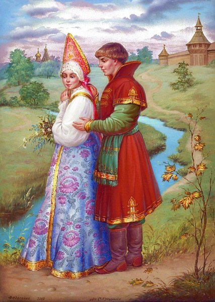 Федоскинская миниатюра Аленький цветочек